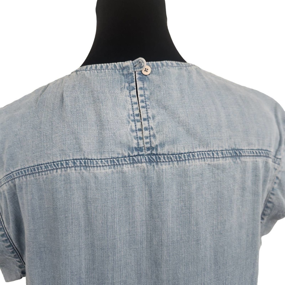 All Saints Polly Ruffle Chambray‎ Shift Dress Size Medium - Picture 8 of 9